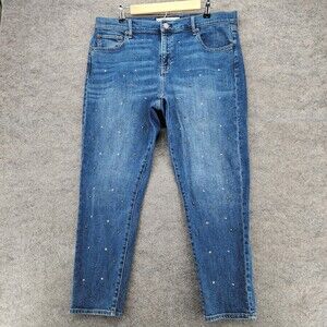 Gap 1969 Jeans Womens 32 Best Girlfriend Blue Denim Stars